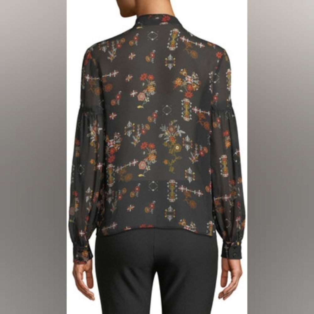 Derek Lam 10 Crosby Silk Floral Blouse Size 6 - Picture 8 of 8